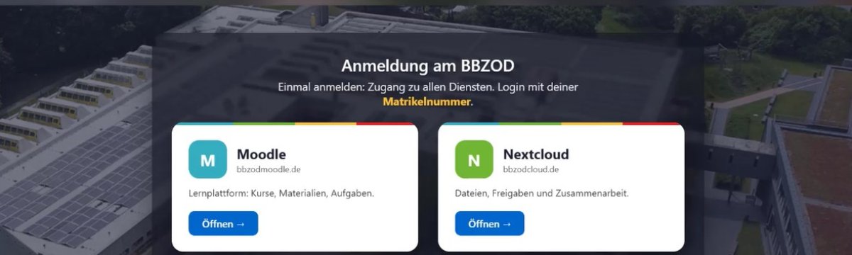 Neue Anmeldung für Moodle und Nextcloud Berufsbildungszentrum Bad Oldesloe