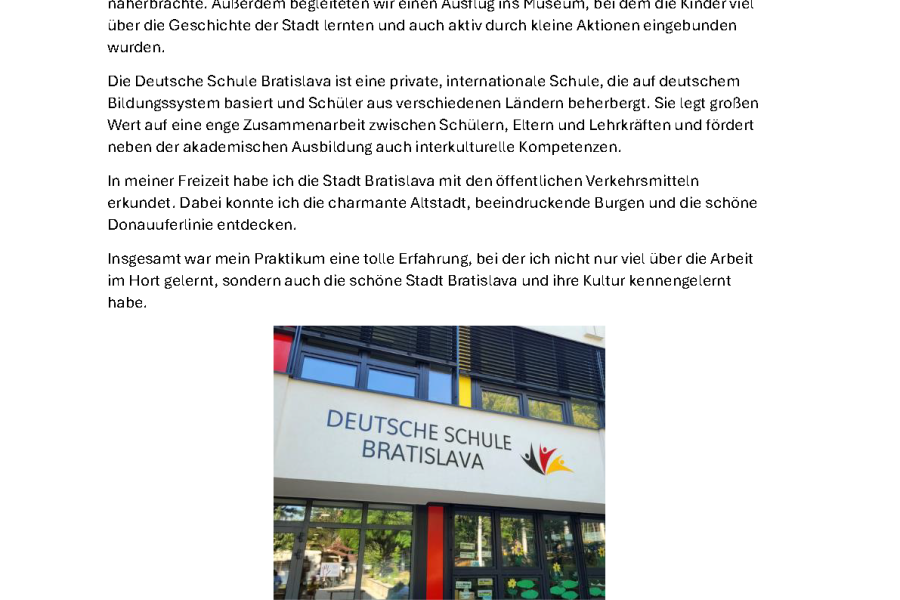 Praktikum in Europa - Schülerberichte Bild 5 Praktikum in Europa - Schülerberichte Bild 5